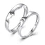 Casual Sun Moon Adjustable Silver Couple Ring