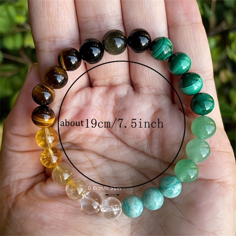 Casual Natural Stone Malachite and Green Aventurine Crystal Bracelets