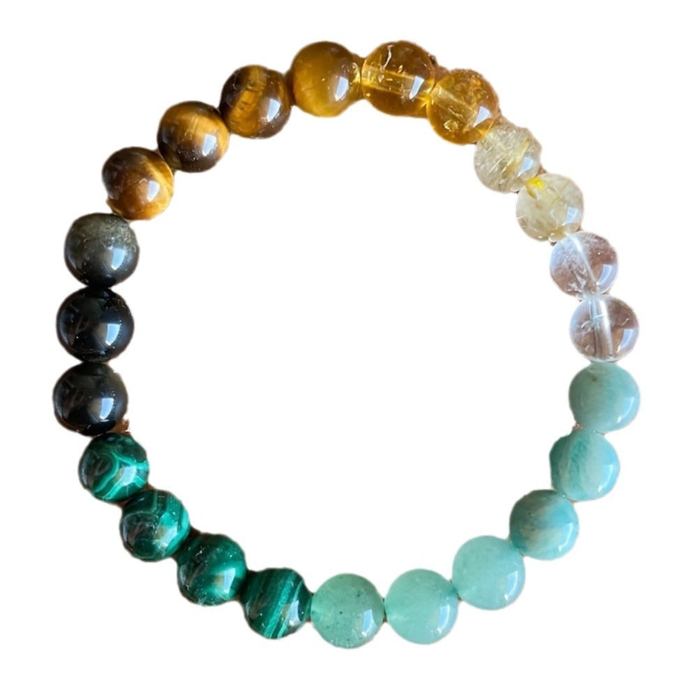 Casual Natural Stone Malachite and Green Aventurine Crystal Bracelets