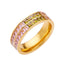 Casual Titanium Steel Zircon Inlay 18k Gold Plated Ring and Bracelet Set