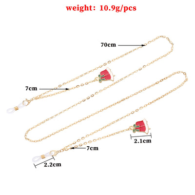 Casual Alloy Christmas Bell Pendant Glasses Chain