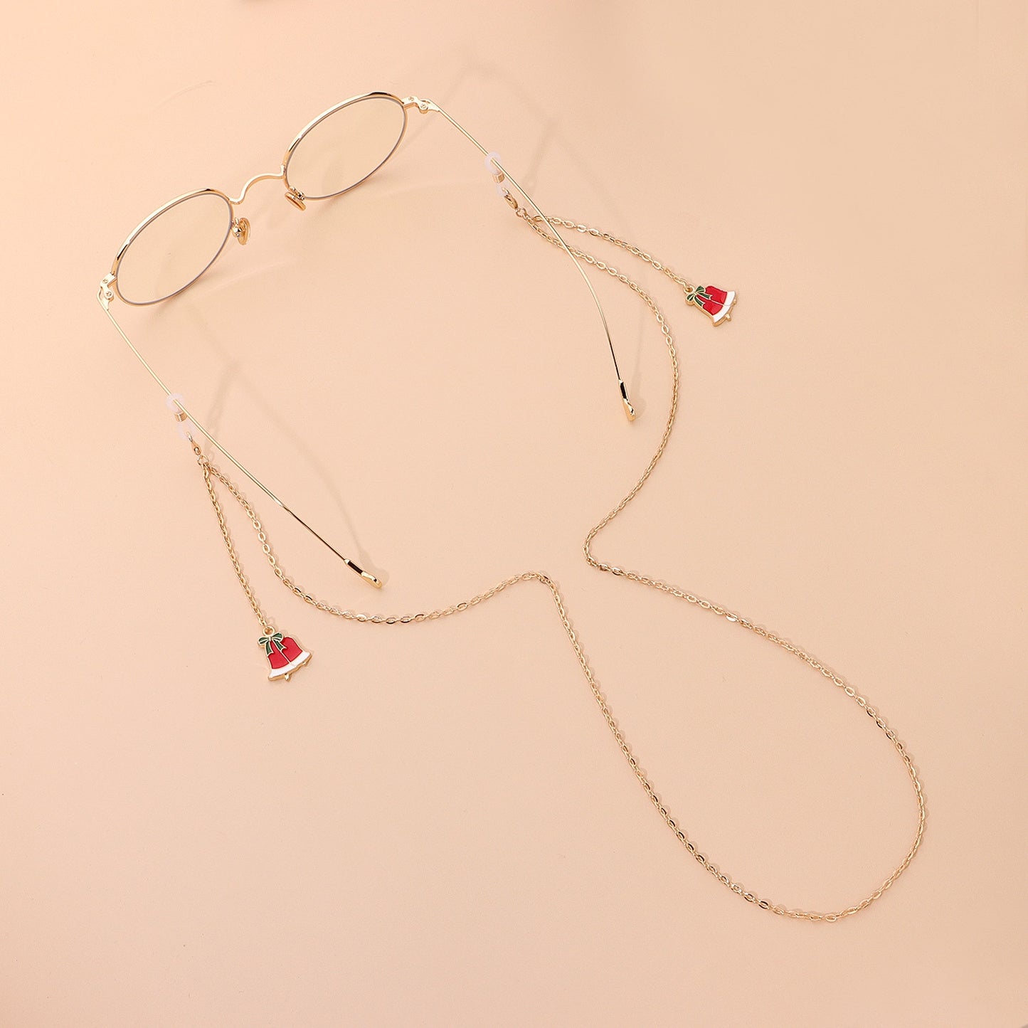 Casual Alloy Christmas Bell Pendant Glasses Chain