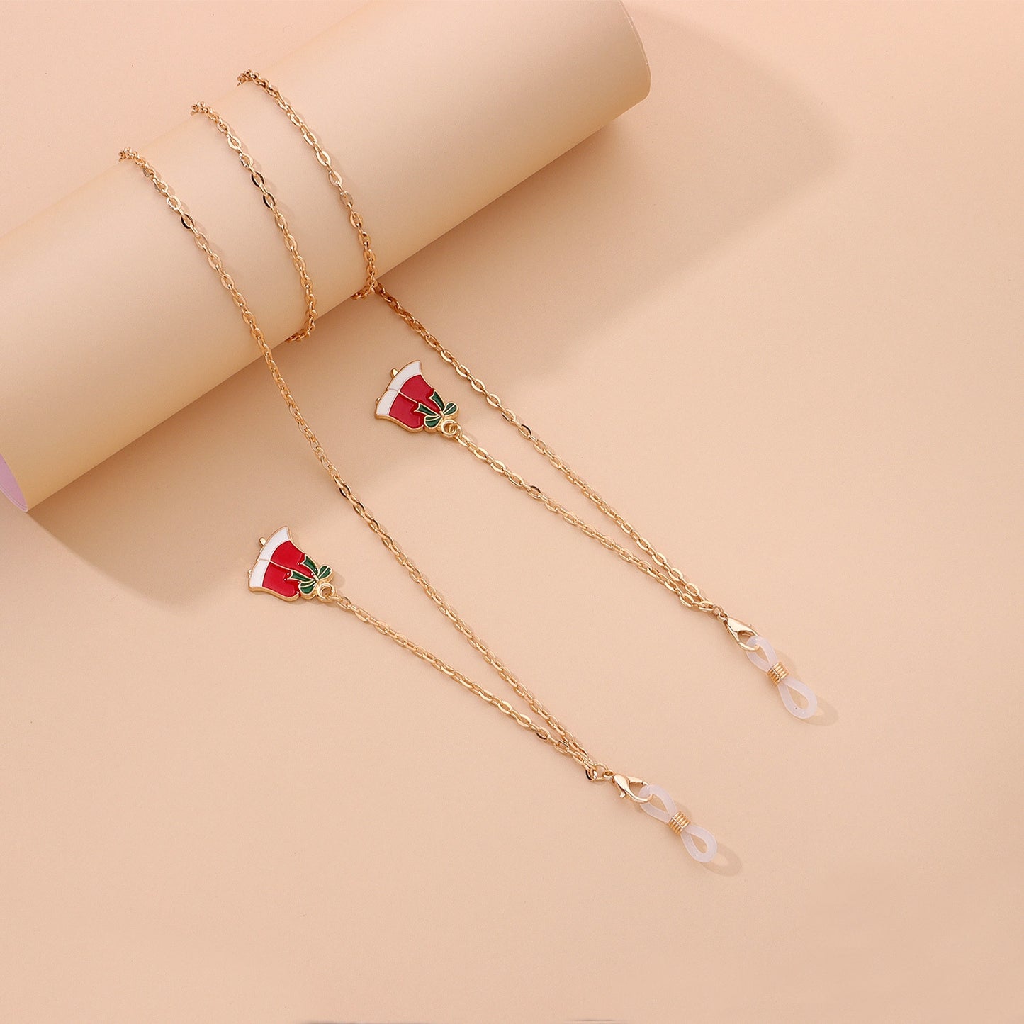 Casual Alloy Christmas Bell Pendant Glasses Chain