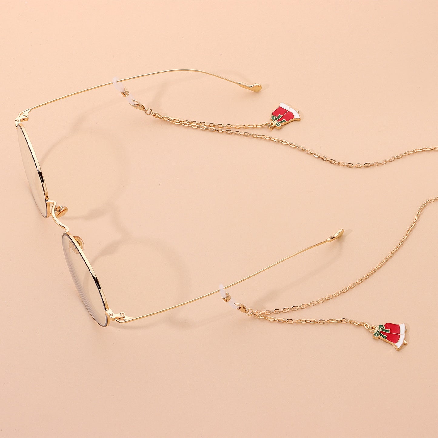 Casual Alloy Christmas Bell Pendant Glasses Chain