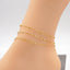 Gold Plated Stainless Steel Adjustable Women's Anklet Set