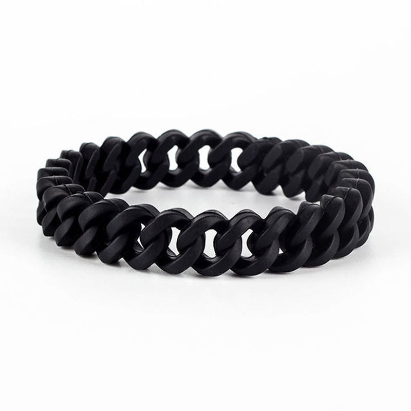 Casual Color Block Silicone Braided Wristband Fashion Bracelet