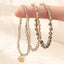 Casual Geometric Crystal Beaded Layered Bracelet Set