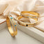 Casual Retro Palace Style Turquoise Rhinestone Gold-Plated Titanium Steel Bangle Bracelet