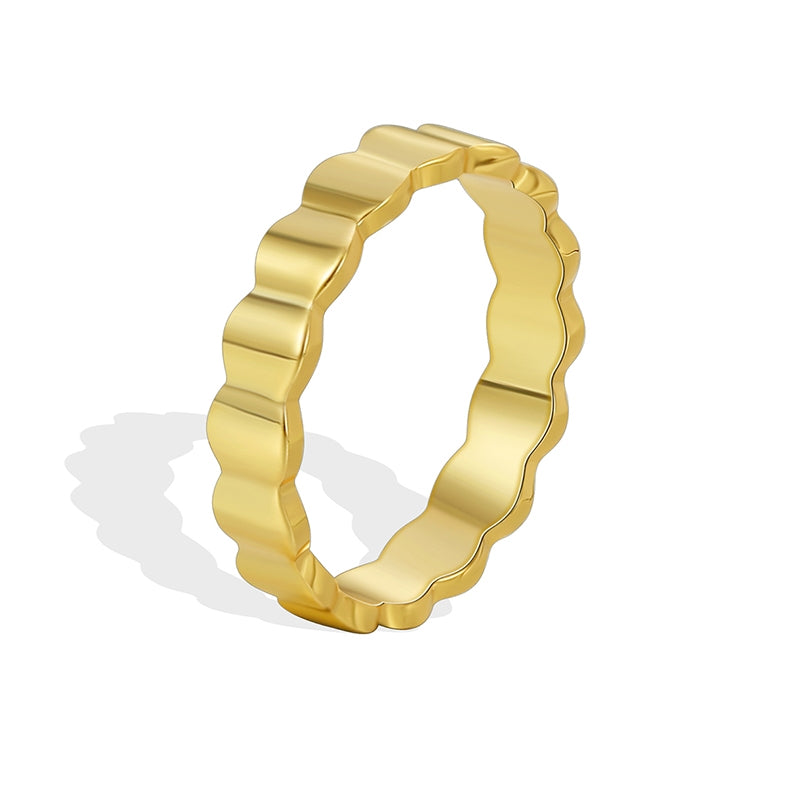 Minimalist Geometric 18k Gold Plated Copper Ring for Women