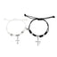 Casual Cross Alloy Couple Bracelets Set with Handmade Braided Rope