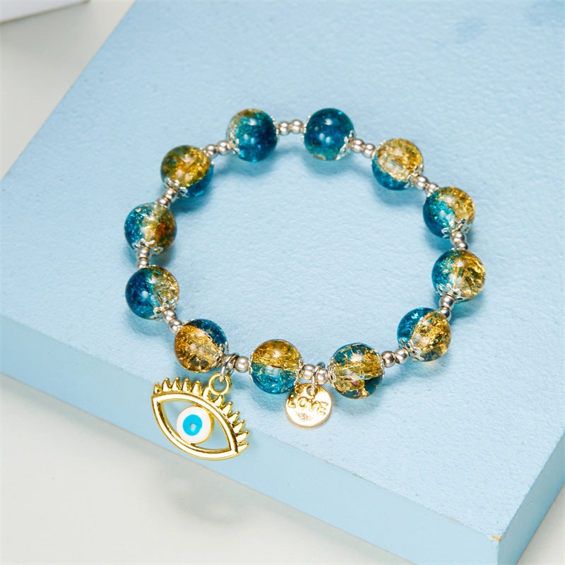 Evil Eye Crystal Beaded Unisex Bracelet