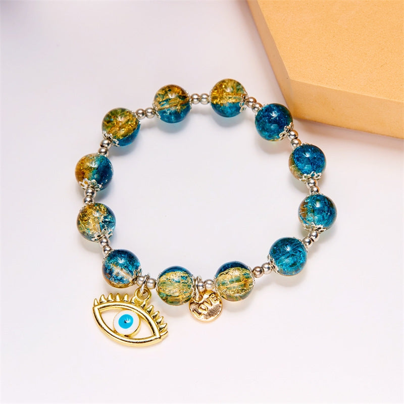 Evil Eye Crystal Beaded Unisex Bracelet