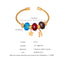 Casual Minimalist Multi-Color Crystal Beaded Titanium Steel 18K Gold Plated Open Bangle