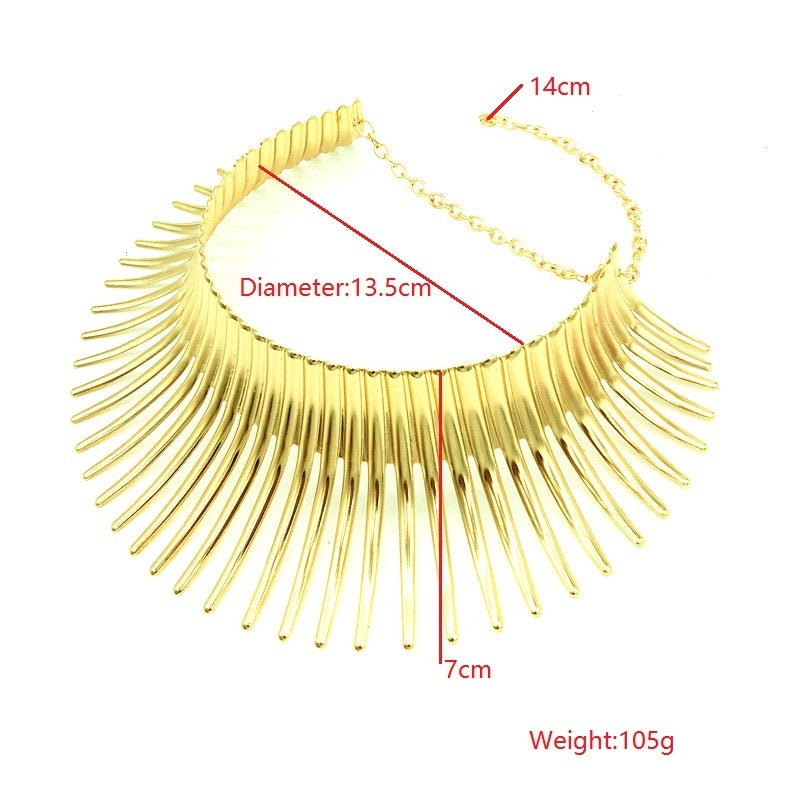 Casual Geometric Alloy Statement Choker Necklace