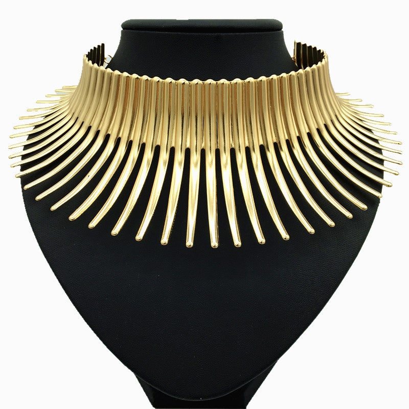 Casual Geometric Alloy Statement Choker Necklace