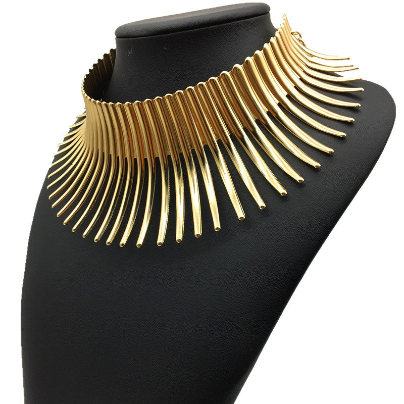 Casual Geometric Alloy Statement Choker Necklace