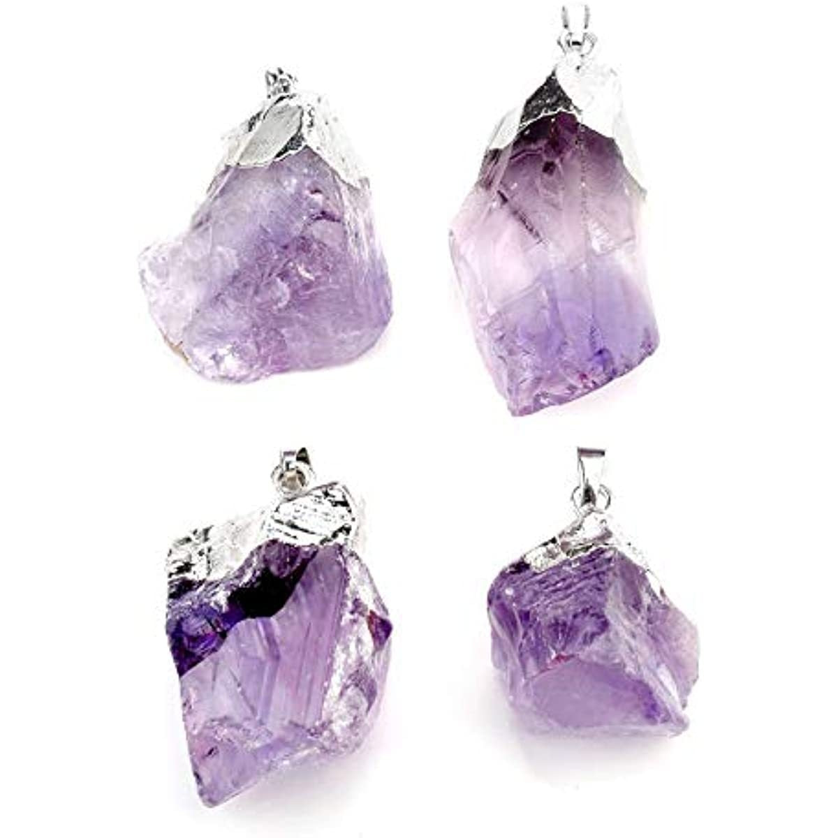 Casual Irregular Crystal Amethyst Pendant Necklace