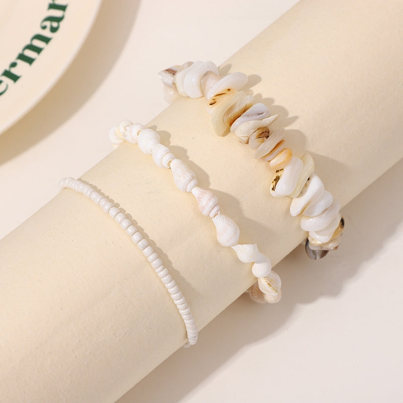 Casual Bohemian Natural Stone Elastic Crystal Bracelets