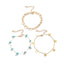 Casual Irregular Turquoise Copper Anklet with Star Tassel and Faux Pearl Layered Design