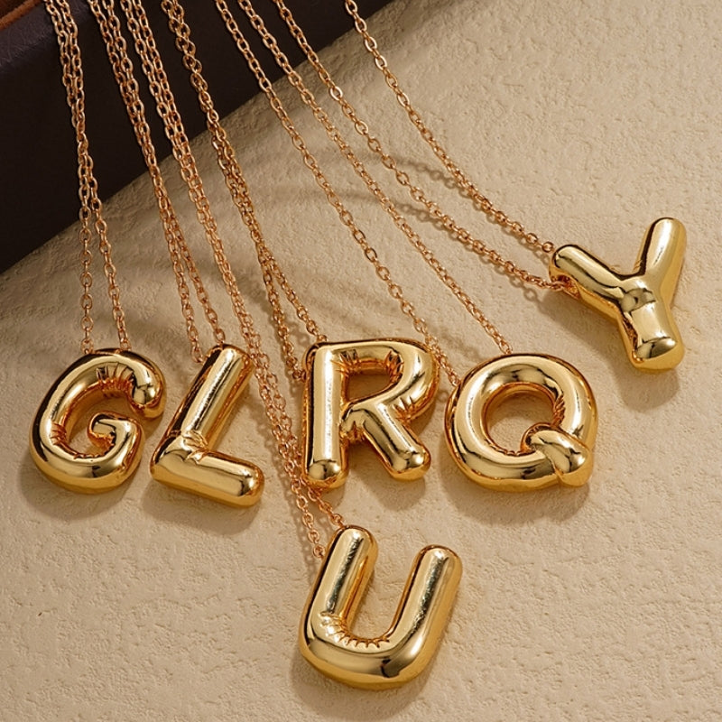 Casual Simple Letter Copper Pendant Necklace with Balloon Style Charm