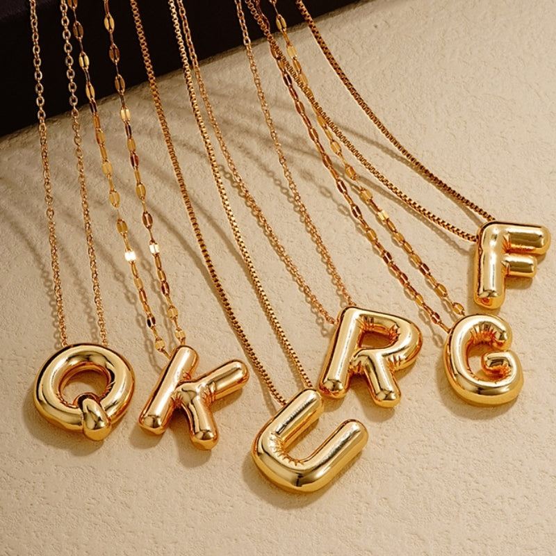 Casual Simple Letter Copper Pendant Necklace with Balloon Style Charm