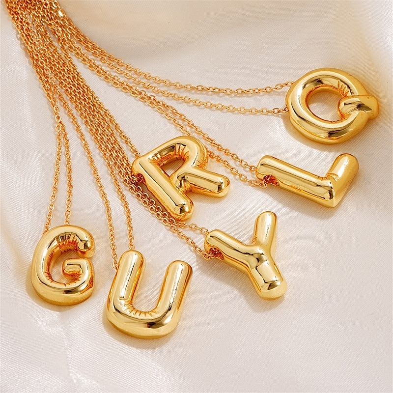 Casual Simple Letter Copper Pendant Necklace with Balloon Style Charm