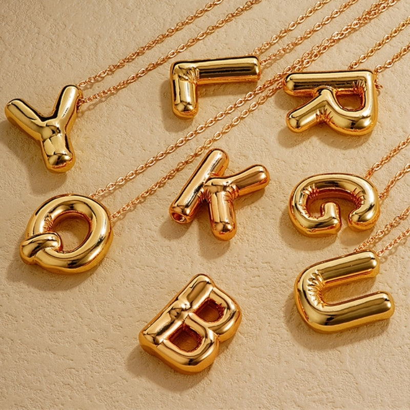 Casual Simple Letter Copper Pendant Necklace with Balloon Style Charm