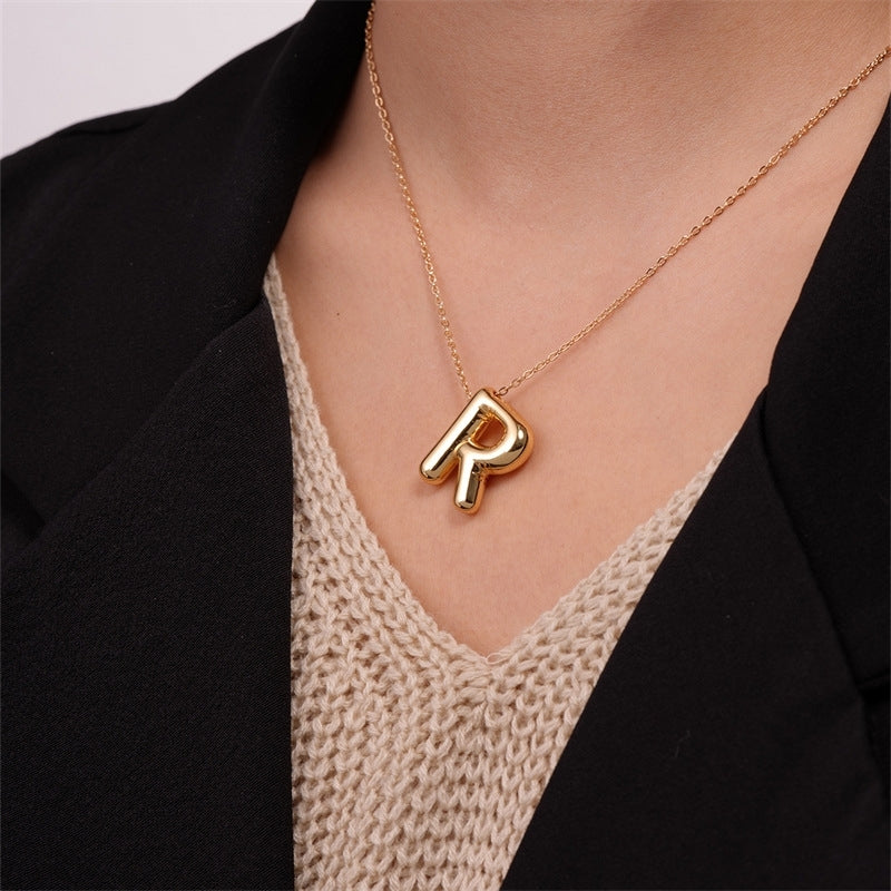 Casual Simple Letter Copper Pendant Necklace with Balloon Style Charm