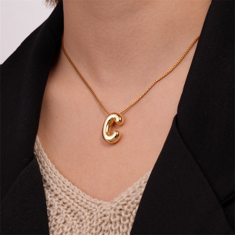 Casual Simple Letter Copper Pendant Necklace with Balloon Style Charm