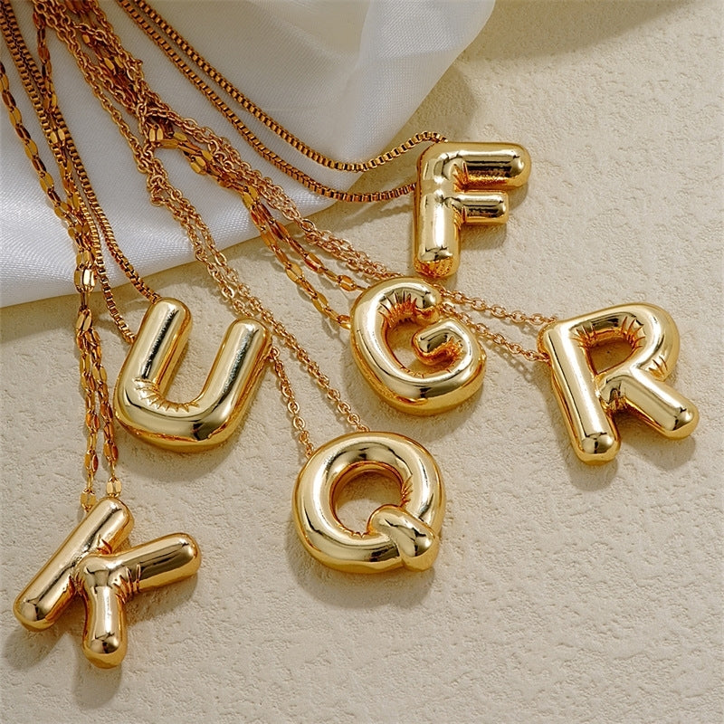 Casual Simple Letter Copper Pendant Necklace with Balloon Style Charm