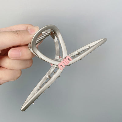 Casual Pink Letter Metal Hair Claw Clip