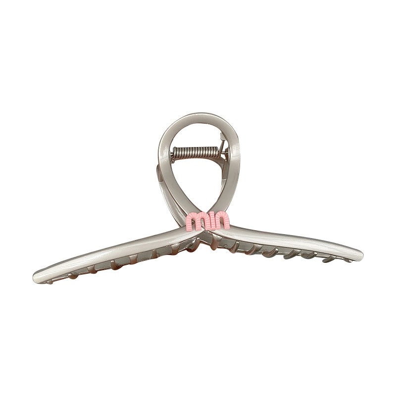 Casual Pink Letter Metal Hair Claw Clip