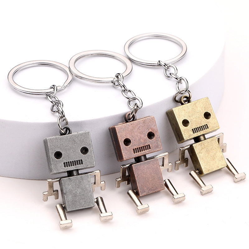 Casual Robot Alloy Keychain with Movable Cartoon Pendant