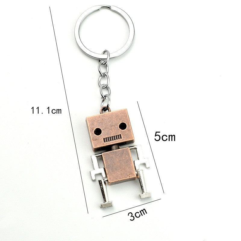 Casual Robot Alloy Keychain with Movable Cartoon Pendant