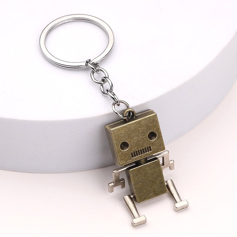 Casual Robot Alloy Keychain with Movable Cartoon Pendant