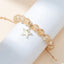 Casual Style Round Crystal Alloy Beaded Women's Bracelet with Strawberry Quartz Pendant