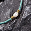 Casual Vintage Blue Turquoise Beaded Necklace with Freshwater Pearl and Natural Stone