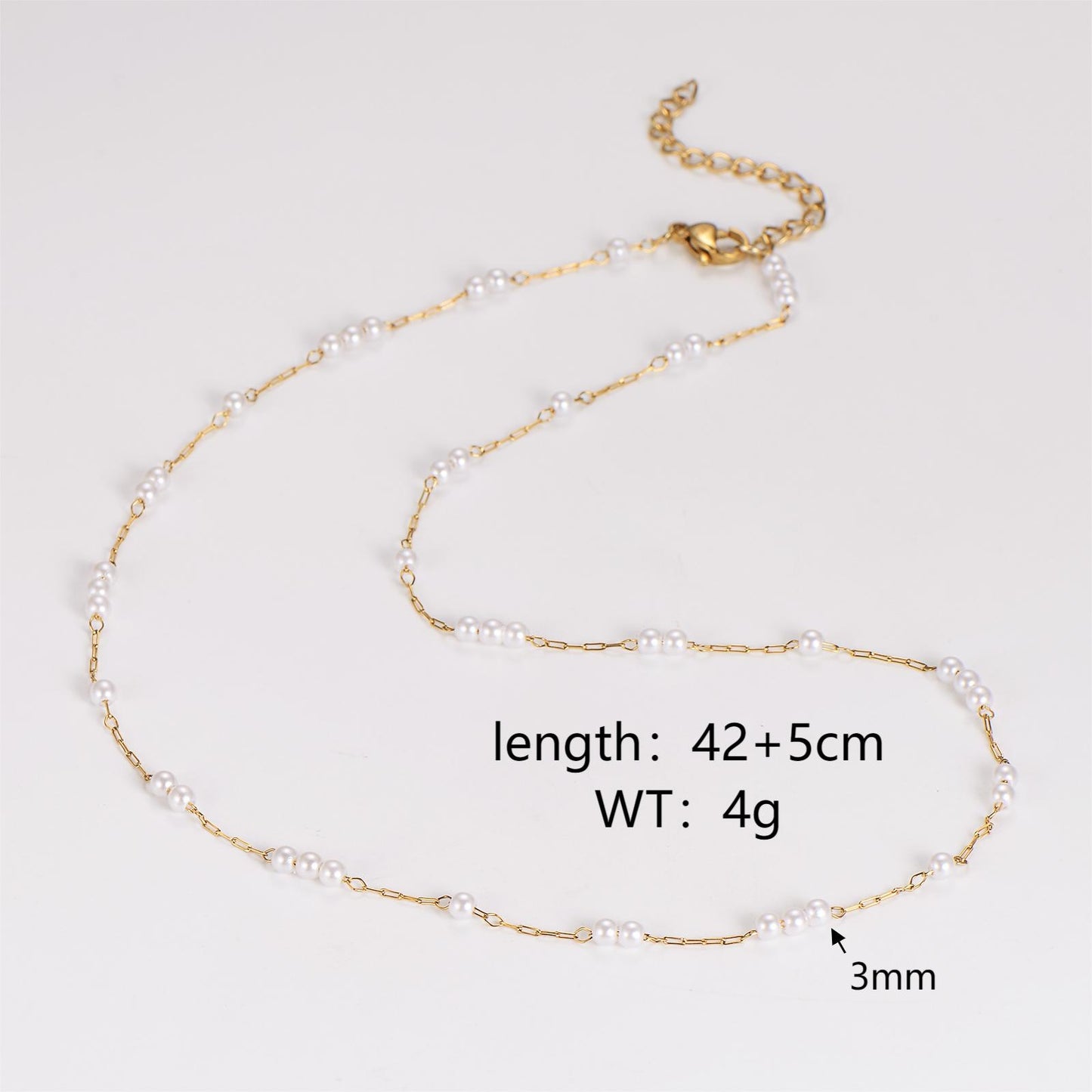 Casual Heart Shape Stainless Steel Pearl Necklace