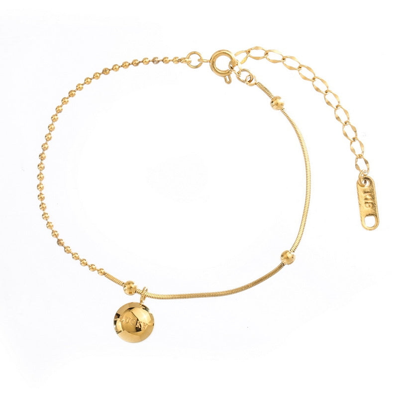 Casual Minimalist 18K Gold Plated Stainless Steel Women's Anklet