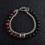 Casual Stainless Steel Matte Black Stone Beaded Men's Bracelet