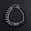 Casual Stainless Steel Matte Black Stone Beaded Men's Bracelet