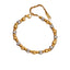 18K Gold Plated Titanium Steel Round Beaded Bracelet with Gold and Silver Color-Blocked Design