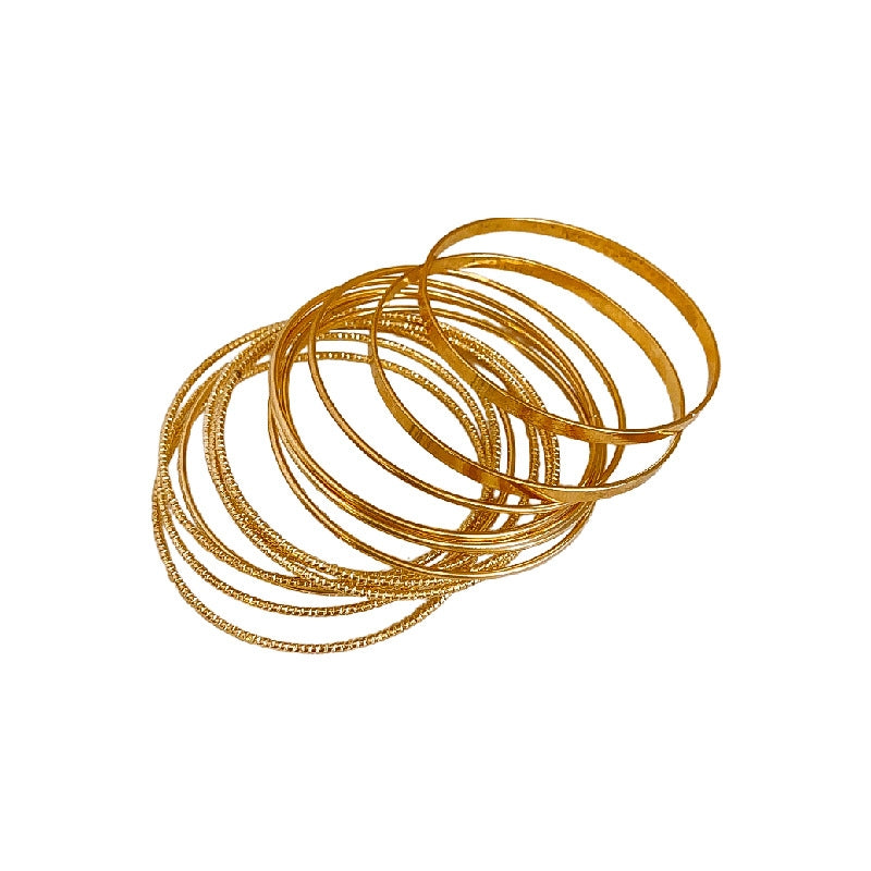 Casual Minimalist Alloy Bangle Set - Fashion Statement Jewelry