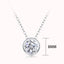 Casual Sterling Silver Moissanite Pendant Necklace