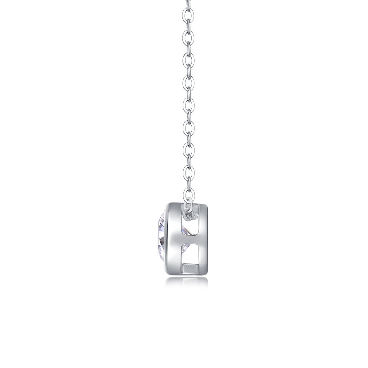 Casual Sterling Silver Moissanite Pendant Necklace