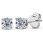 Casual Square Moissanite Sterling Silver Ear Studs 18K Gold Plated