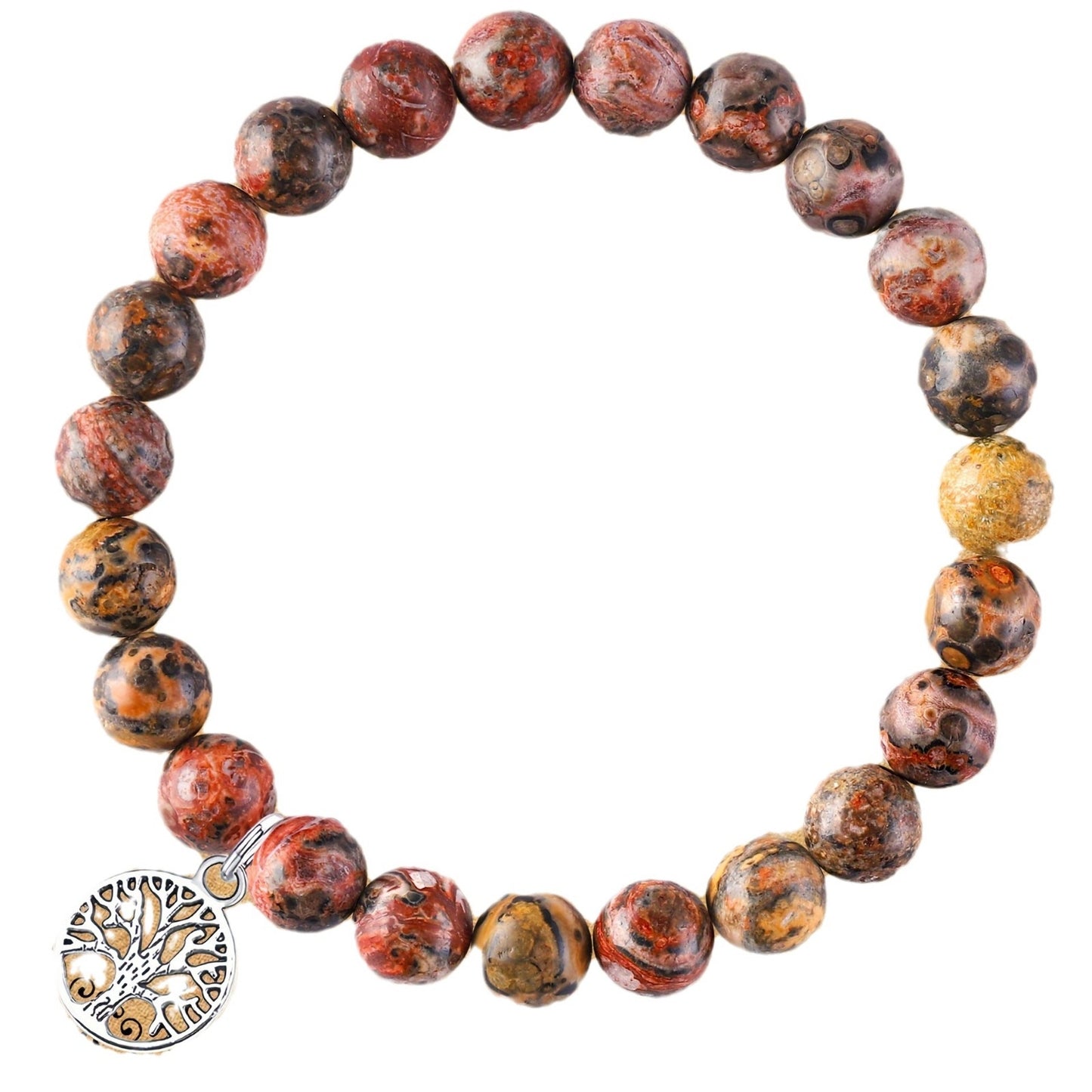 Casual Tree of Life 304 Stainless Steel and Natural Stone Stretch Bracelets