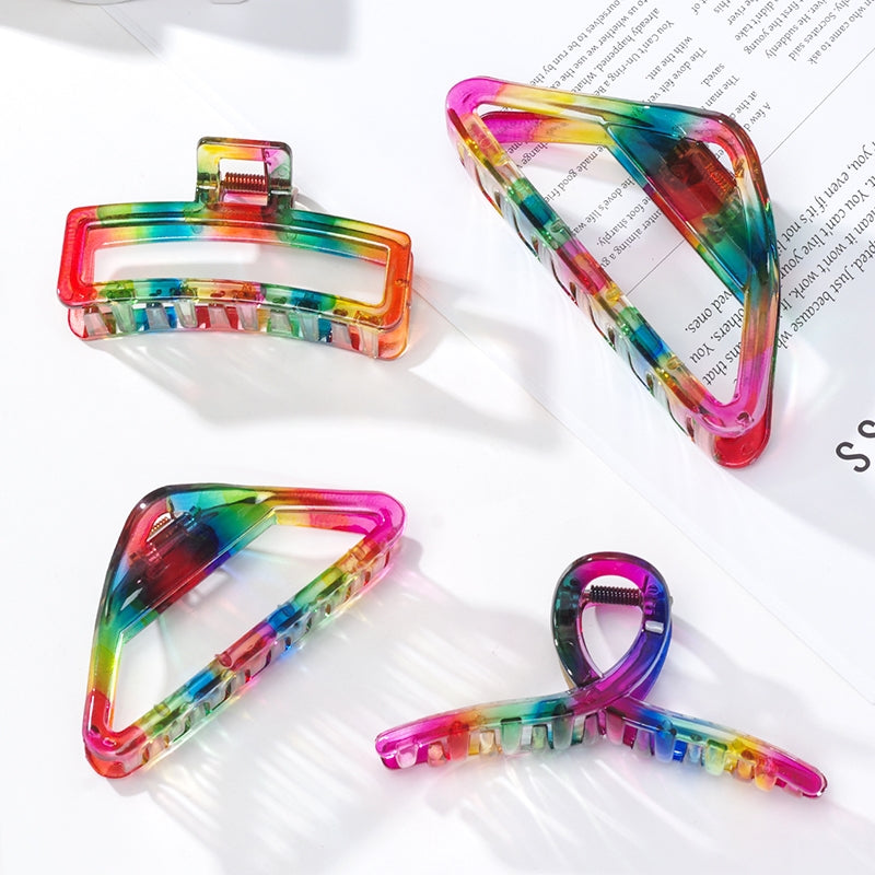 Casual Gradient Polygonal Hair Claw Clip - Fashionable Hair Accessory