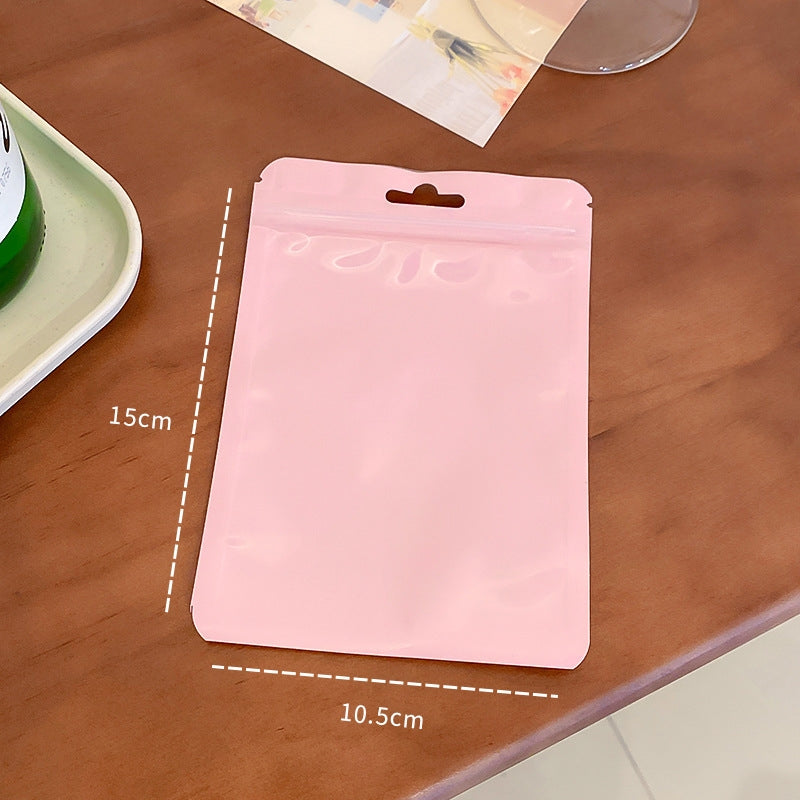 Casual Solid Color Macaron Self-Sealing Plastic Packaging Bags for Jewelry and Cosmetic Brushes