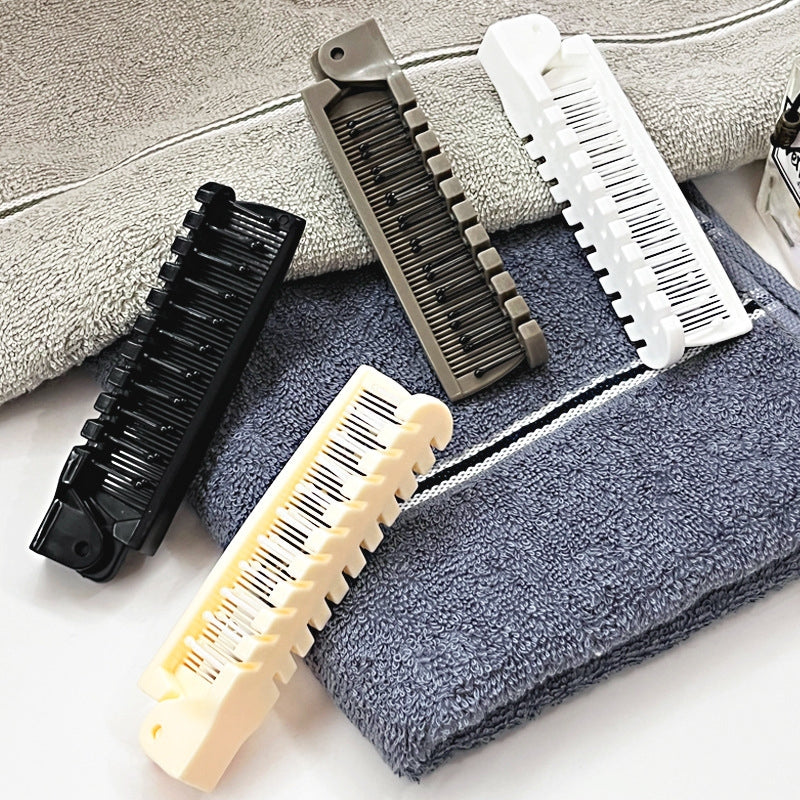 Casual Solid Color Double Tooth Folding Massage Comb for Hairdressing